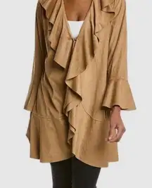 Tyler Boe Sueded Jacket - Khaki - Tan Faux Suede Coat
