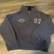 Hollister Half-Zip Cropped Medium Grey/Blueish, worn once 