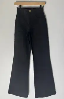 Marine Layer Bridget Twill Flare Pants Black‎ Size 2 Style 16304