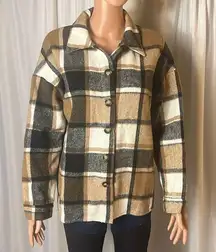 Claude flannel button-down jacket