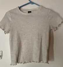 Cropped Waffle Knit Tee