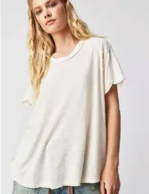 Free People We the Free Linen Blend Boyfriend Shirt Size Medium