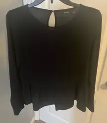 Classic Black Peplum Blouse