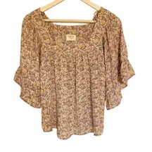 Sienna Sky small short ruffle sleeve floral blouse