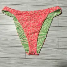 NWT Billabong Lei Low Rev Banded Hike Reversible Bikini Bottoms cheetah zebra