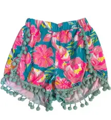 - Floral Pom Pom Shorts - Brand New Condition!