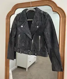 BLANKNYC Suede Moto Jacket Grey