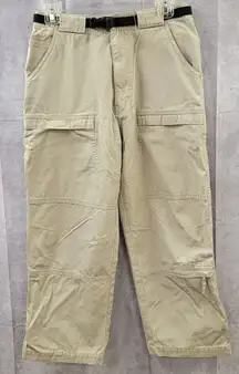 REI Women's Capri Pants Sz 16 Brown Tan Nylon Outdoor 23" Inseam w/ Belt