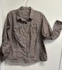 Columbia Women's Button Down Shirt - Brown