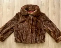 Glemaker Furs Brown Genuine Mink Jacket Coat Outwear Size M Vintage Mint