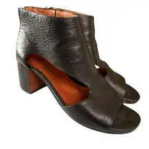 Gentle Souls Black Peep-Toe Heeled Celeste Boots