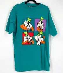 Disney NWT Vintage Deadstock  Women's Goofy Cartoon T-Shirt Teal Blue Large/XL