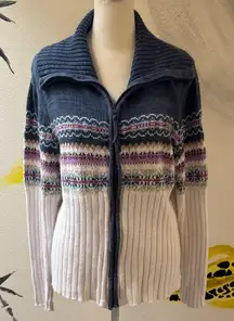 Cozy Multicolor Zip-Up Cardigan