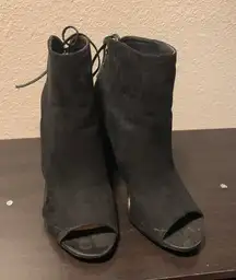 Black Peep Toe Booties