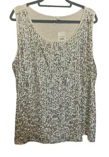Cato Women Sequin Tank Top 22/24 Mixed Media‎ Layer Sparkle Disco Glam Party NEW