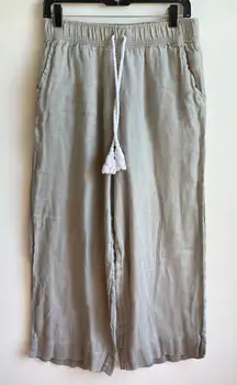 Cynthia Rowley 100% Linen Wide Leg Pull On Drawstring Lightweight Pants