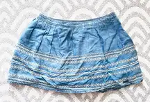 ABERCROMBIE & FITCH Chambray Soft Denim Embroidered Short Mini Skirt Medium NWT