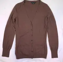 Theory Merino Wool Blend Brown Cardigan Sweater