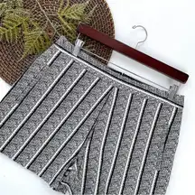 Rachel Rachel Roy Womens Short Skort Black White Stripe Split Front Size 12