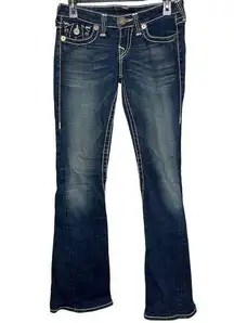 True Religion Size 26 Low Rise Boot Cut Embellished Back Flap Pockets