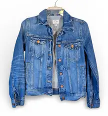 J Crew Blue Denim Jacket Womens XXS Jean Classic Fall Staple Basic Capsule