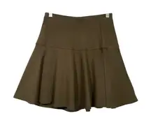 Free People Olive Green Flared Mini Skirt, Above Knee,‎ Versatile & Stylish Sz S
