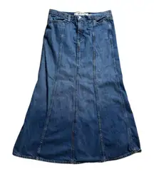GAP Jeans Maxi Skirt Blue Denim A-Line Flare Vintage Y2K Style Women Size 12