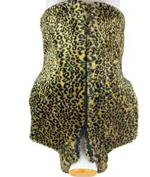 Y2K leopard print faux fur cropped vest