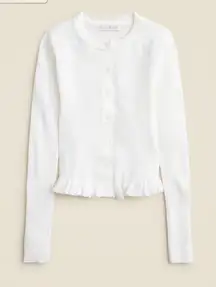 J.Crew Ruffle-trim cotton gauze cardigan