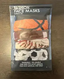 NWT fashion face masks. Sports edition. Set of 5