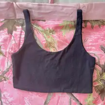 Cotton On black round neck crop bra top fitted tank