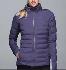 Lululemon Fluffed Up Jacket Purple Nightfall Puffer Goose Down Quilted Winter