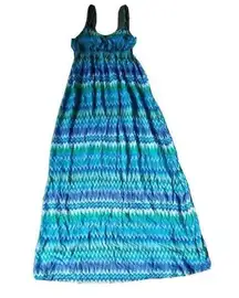 Ali & Kris Dress Size M Blue Multicolor Casual Maxi Dress Sleeveless Summer