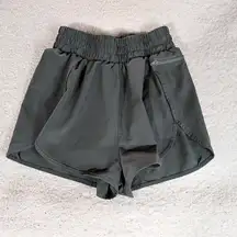 Blooming Jelly Athletic Shorts with Elastic Waistband Olive Green Size S