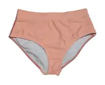 Nani Swimwear Colorblock High Rise Swim Bottoms Peach Pink Mauve Womens X-Small