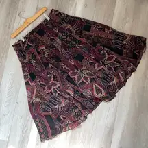 Coldwater Creek Skirt Red (medium) midi paisley colorful boho funky boho witchy