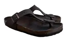 Birkenstock Women's Gizeh Mocha Brown Birko-Flor Thong Sandals‎ Size EU 38 US 7