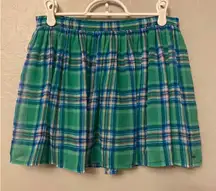 ⭐️Hollister Y2K green plaid accordion style pleated skirt size small