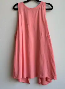 Lululemon All Tied Up Tank Light Coral Pink Pima Cotton Tie Back Size 4 Small