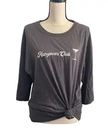 Missguided Grey Crew Neck Short Sleeve Oversized Hangover Club T-Shirt size 10