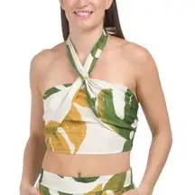 Tropical Linen Halter Top