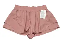 Lululemon Shake It Out High Rise Run Short 2.5 Pink Peach Size L LW71DENS