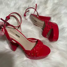 Fashion Nova New  Red Platform Heels Size 7