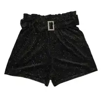 Black Sparkly Shorts with a Belt Size S Sparkle Shine