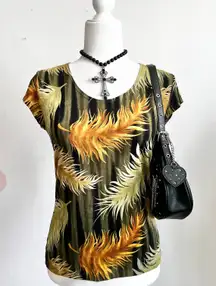 Green‎ Floral Grunge Tank Top, Vintage, 90s, Soft Grunge, Cottagecore, Small