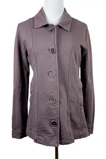 Fresh Produce Jacket XS‎ Brown Button Up Pockets 100% Cotton Long Sleeve