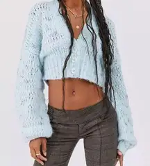 Urban Outfitters Blue Sydney Cropped Cardigan Sweater Sz M