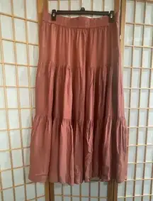H&M brown/aburn Midi Skirt with Tiered Design