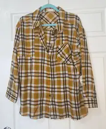 Yellow Button Up Flannel