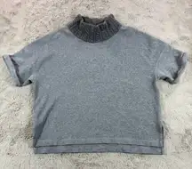 Tommy Bahama Women's XL Gray Cashmere Blend‎ Short Sleeve Turtleneck Top